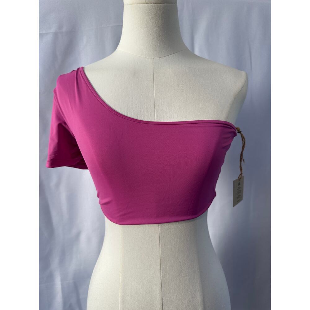 FP Toast Swim Purple Orchid S One Shoulder Crop Top